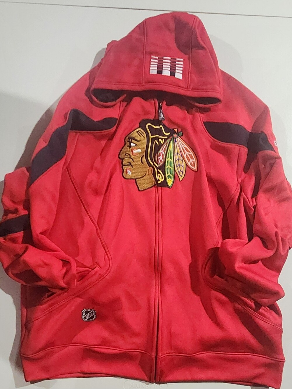Reebok Chicago Blackhawks Red NHL Hoodie Jacket Size XL